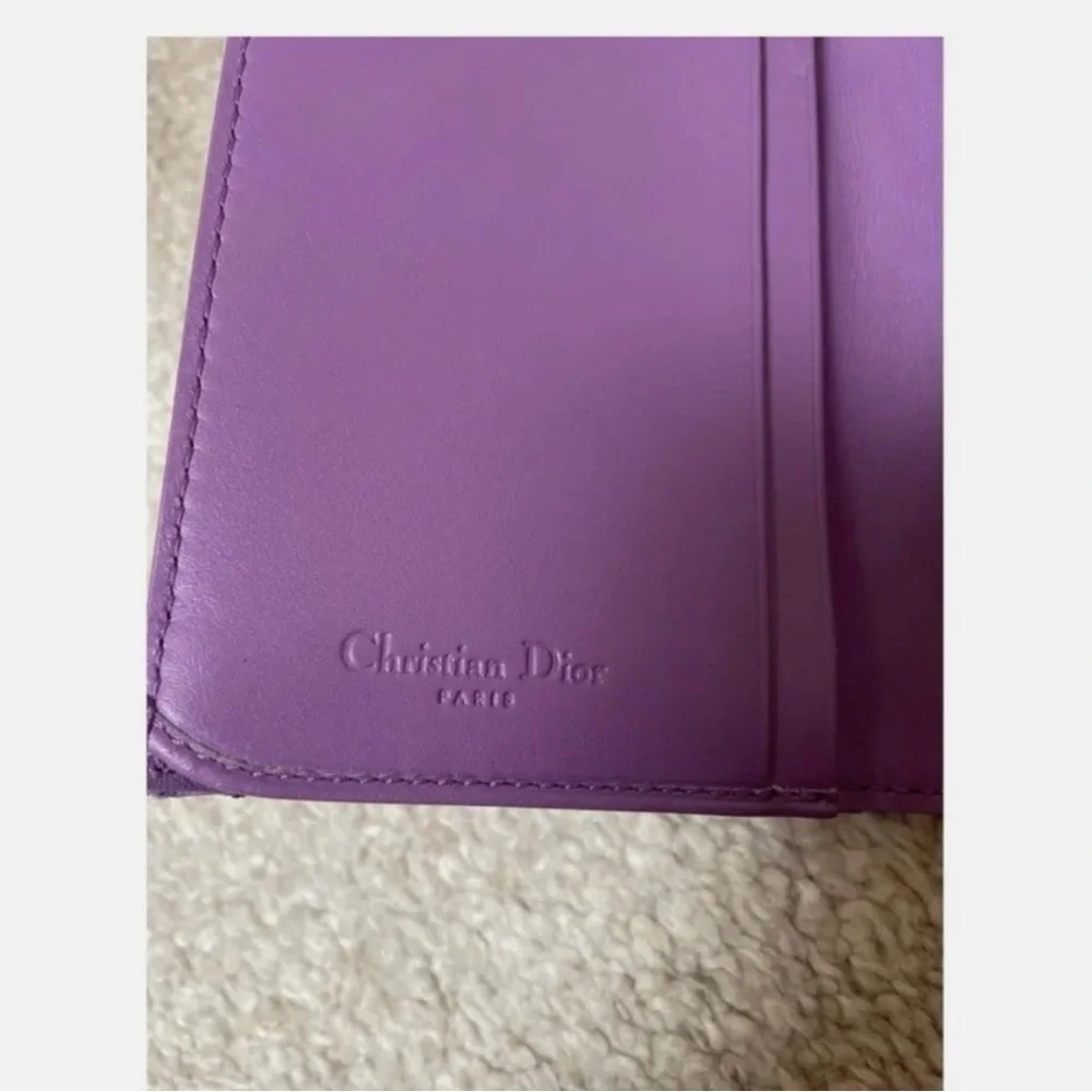 Lady Dior Purple Quilted Women's Rare Wallet